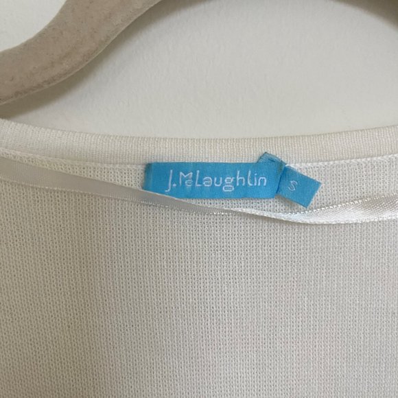 J. McLaughlin Womens Small 100% Cotton Cardigan with Fringe Trim - Picture 2 of 7